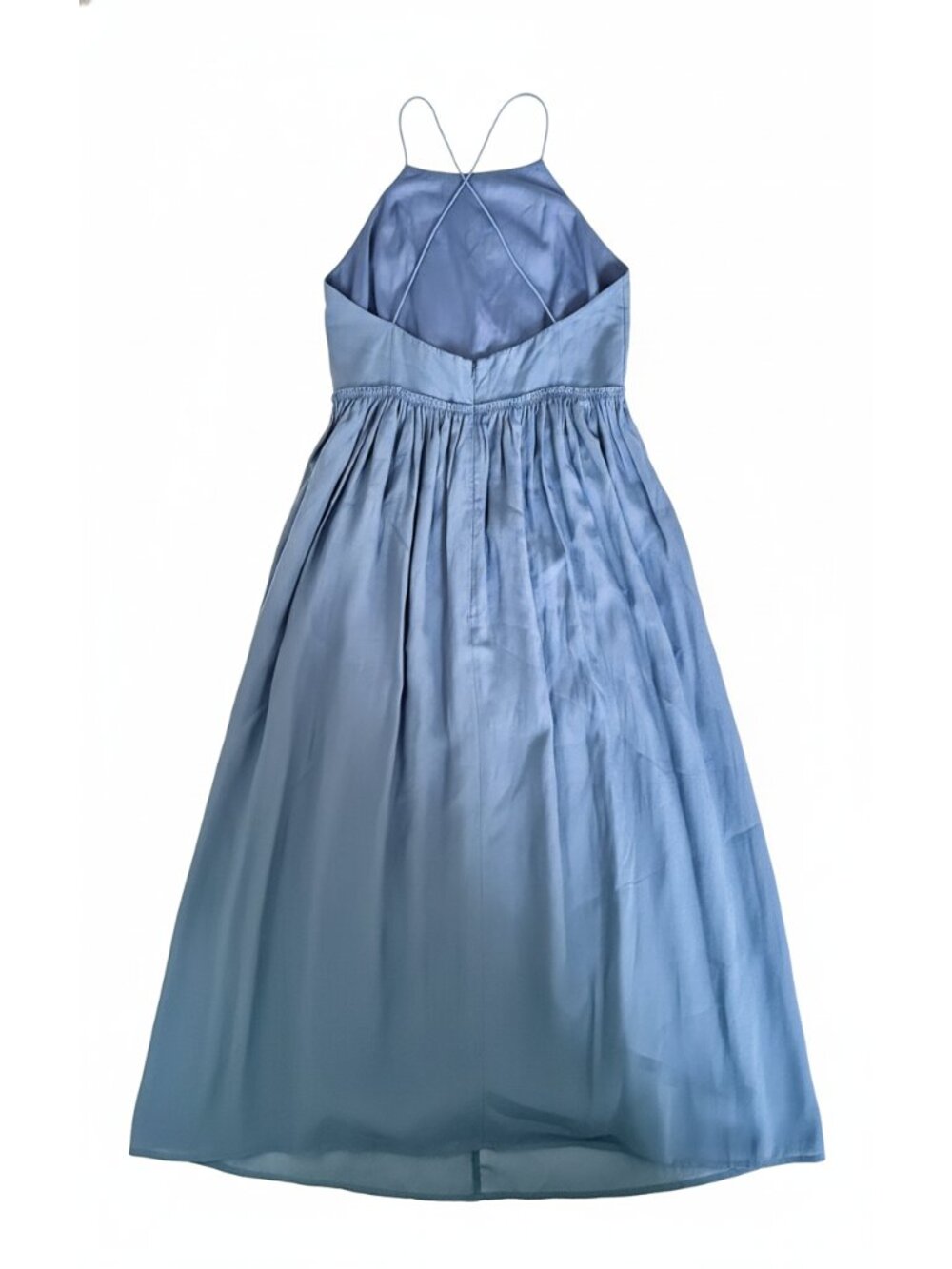 Wilfred Le Fou Aritzia Blue Spaghetti Strap Midi Dress Size 8 - Picture 4 of 7